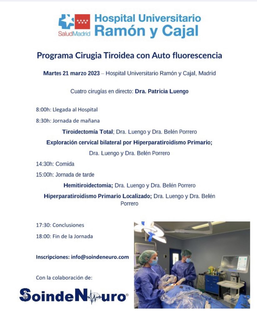 Patricia Luengo (@patricialueng13) on Twitter photo Orgullosa de presentar el primer curso de Autofluorescencia en cirugía endocrina en el Hospital Ramon y Cajal. Rodeada de grandísimos cirujanos y amigos. Hipoparatiroidismo cero…SÍ se puede. <a href="/CirEnd_AEC/">CirugíaEndocrina-AEC</a>, <a href="/aecat_es/">AECAT</a>, <a href="/Fluoptics/">Fluoptics Part of Getinge</a> Orgullosa de presentar el primer curso de Autofluorescencia en cirugía endocrina en el Hospital Ramon y Cajal. Rodeada de grandísimos cirujanos y amigos. Hipoparatiroidismo cero…SÍ se puede. <a href="/CirEnd_AEC/">CirugíaEndocrina-AEC</a>, <a href="/aecat_es/">AECAT</a>, <a href="/Fluoptics/">Fluoptics Part of Getinge</a>