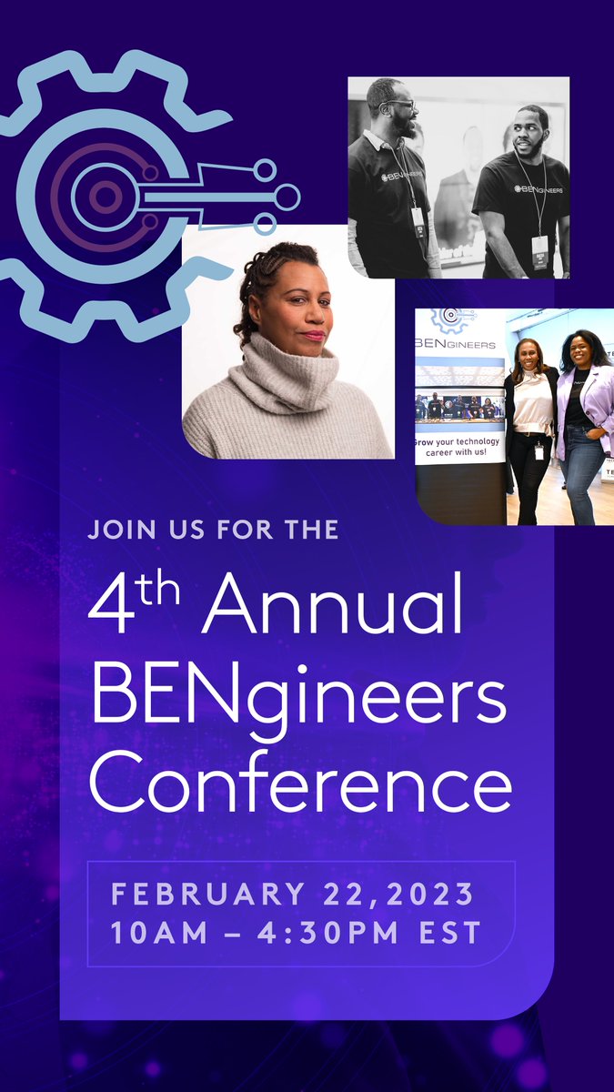 Muminr's tweet image. Register today: bit.ly/3YBeGrD
The @comcast  #BENgineers, a technology resource group created to uplift and showcase Black technologists, invite you to join the 4th Annual BENgineers Conference! Learn, network, and explore on February 22, 2023, from 10am - 4:30pm EST.