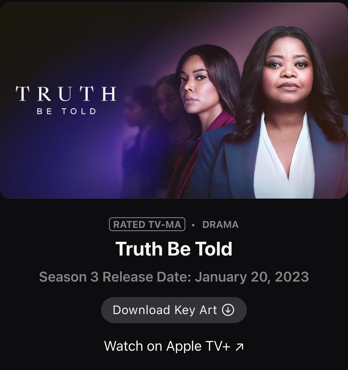 Amazing tv series, get into it! #blackactresses #AppleTVPlus #TruthBeTold #bingewatch #thisweekend