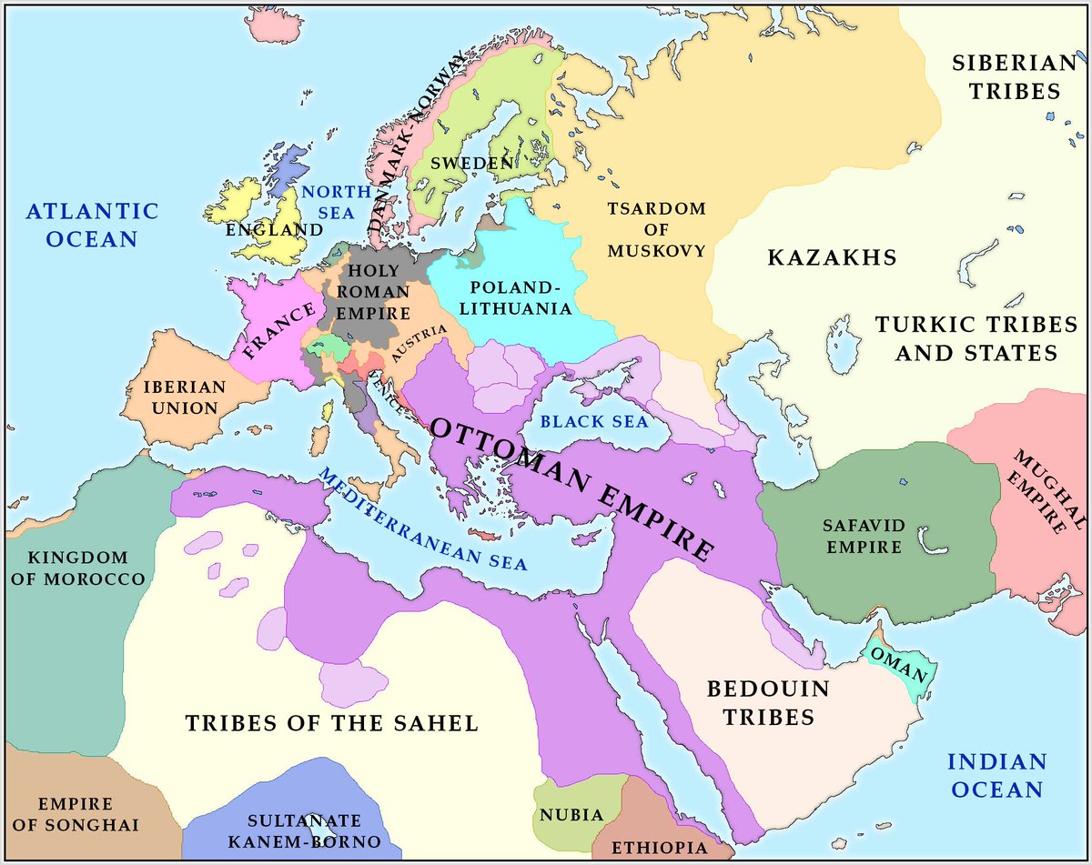 Al_Stoyanov's tweet photo. The Ottoman Empire and the Old World c. 1590 https://t.co/uTltdRS9zh