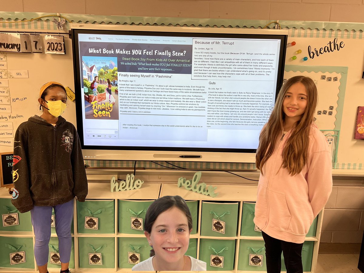 Three fifth grade students entered the <a href="/kellyyanghk/">Kelly Yang</a> writing contest and their work was published on her website. They shared a book that made them feel “Finally Seen” We are so proud of their hard work! <a href="/HerricksSchools/">Herricks Schools</a> <a href="/HerricksSup/">Dr. Sinanis Sup</a> <a href="/kkliegman/">kkliegman</a> <a href="/FrudaHenry/">Fruda/Henry</a>