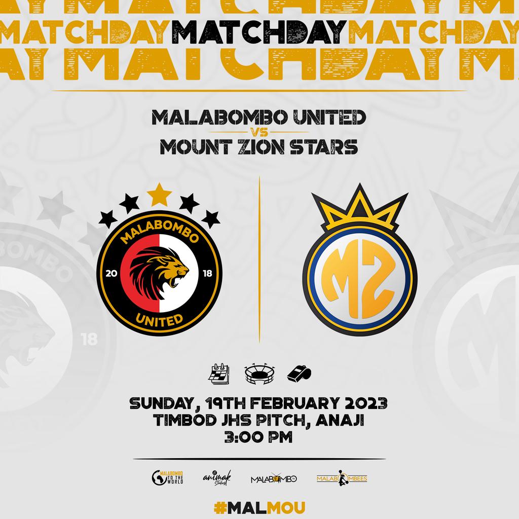 malabombo_utd's tweet photo. FRIENDLY MATCH!!!
@malabombo_utd vs MOUNT ZION STARS

VENUE: TIMBOD JHS PITCH, ANAJI
DATE: 19TH FEBRUARY 2023
TIME: 3:00PM

#malabombototheworld🔥🌍
#mountzionstars🌄✨ https://t.co/MnEPV1h340