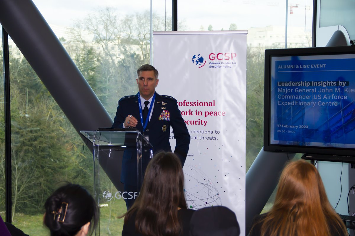 gcsp_alumni's tweet image. “#Leadership is a condition, not a position”. Major General John M. Klein Jr, Commander of the US Air Force Expeditionary Center and ITC alumnus gave an inspiring presentation today @TheGCSP. Many thanks to him for sharing his insights with #GCSPAlumni and the #LISC participants