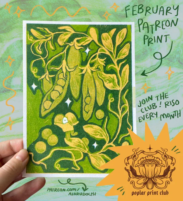 This is for my Poplar Print Club! You can get one mailed to you, too, if you'd like! Ink's In the bio! 