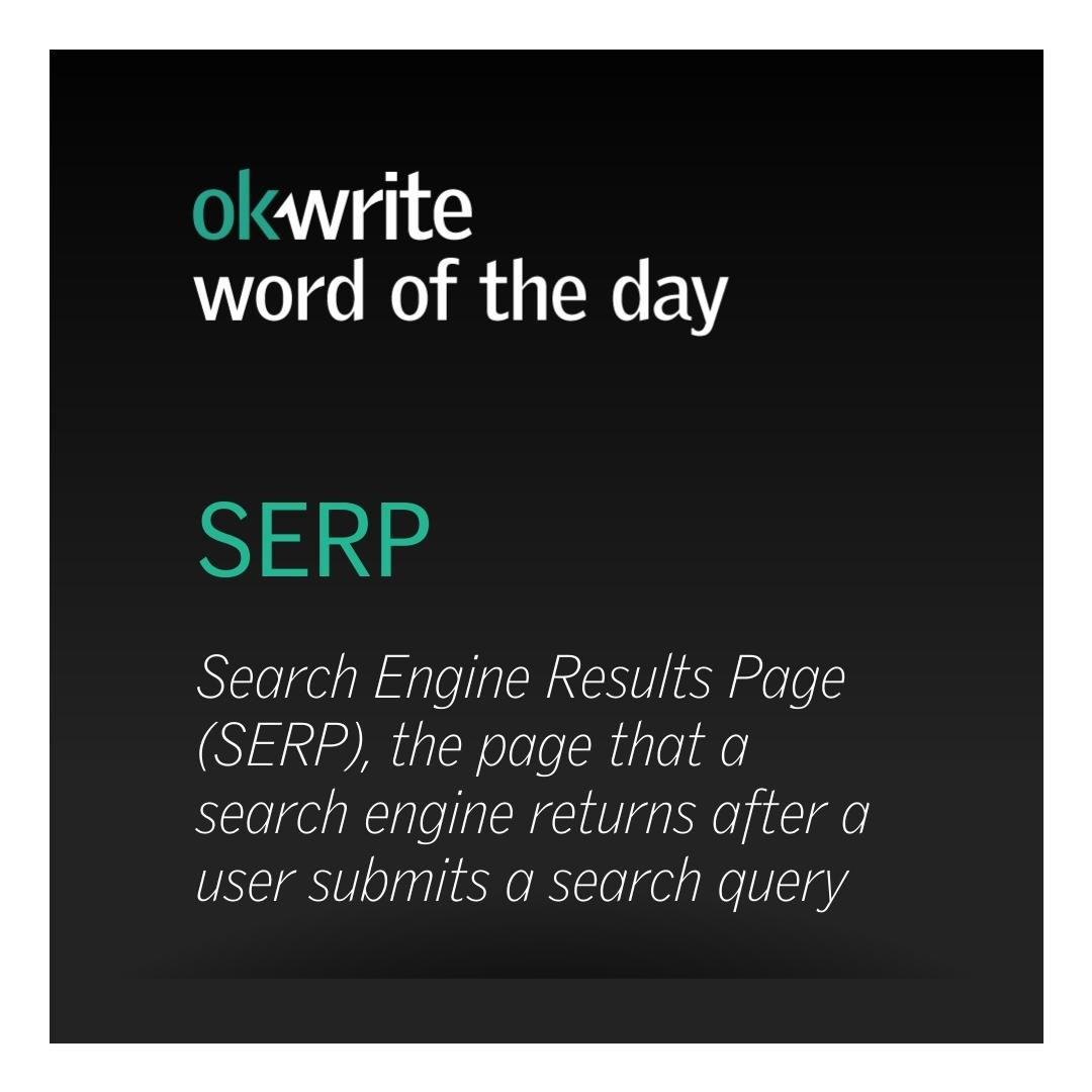 okwriteco's tweet image. Your position in the #SERPs is critical to your online success. 

#SEOKeyword #WordOfTheDay #WOD #okwrite #TGIF #FunWithWords