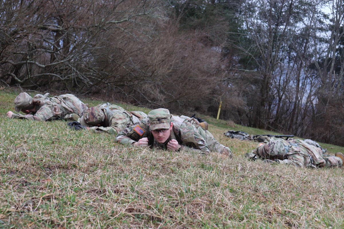 UVAWiseArmyROTC's tweet photo. Today at lab the UVA - Wise ROTC Cavalier Company conducted a reconnaissance lane for this week’s lab. Cadets McCall and Boehm as Platoon Leader and Platoon Sergeant. The MS3 cadets are doing a great job this semester while they prepare for camp this summer. #fightingcavs #GoArmy https://t.co/KHv2inkis1