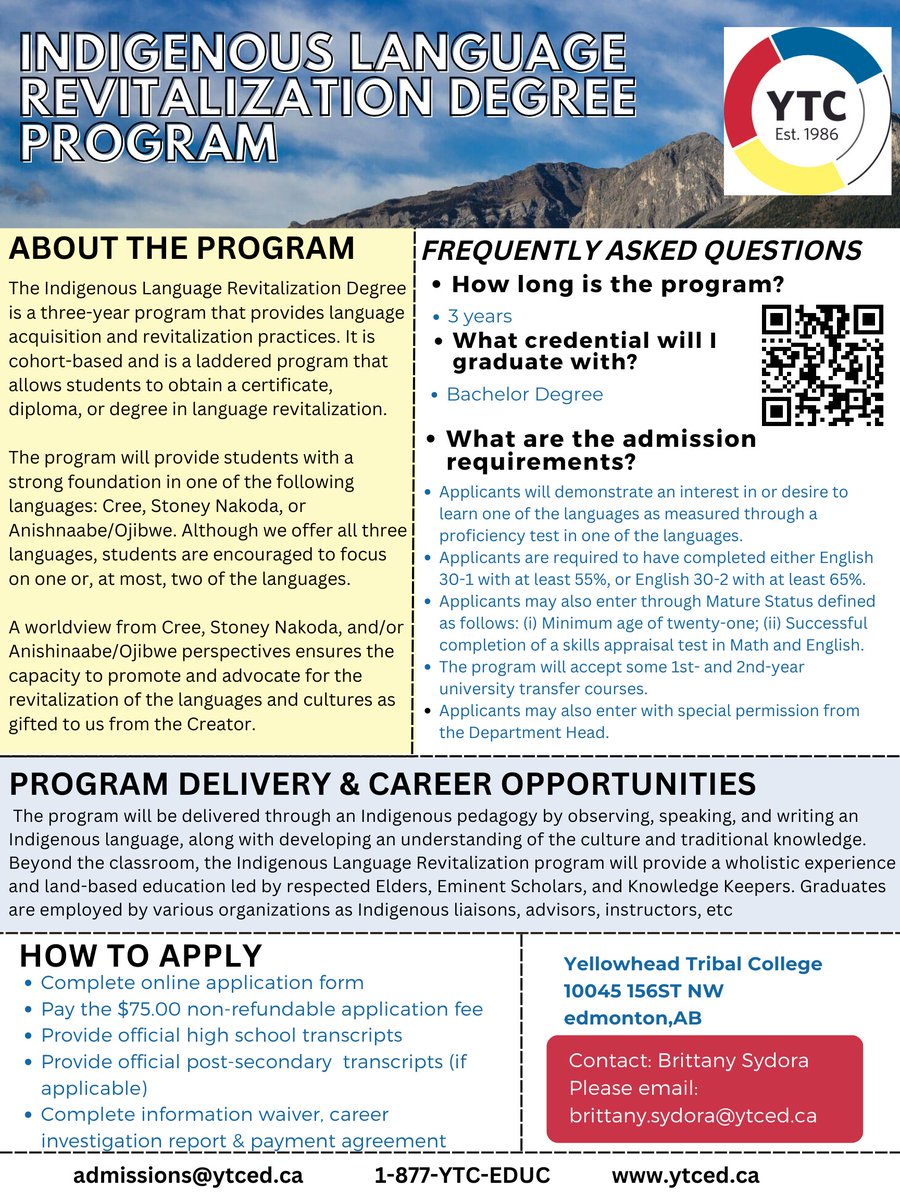 Now accepting applications for Fall 2023, We welcome you to join us on your educational journey!  
Check out our website :ytced.ab.ca
Apply here: ytced.ab.ca/admissions/how…
