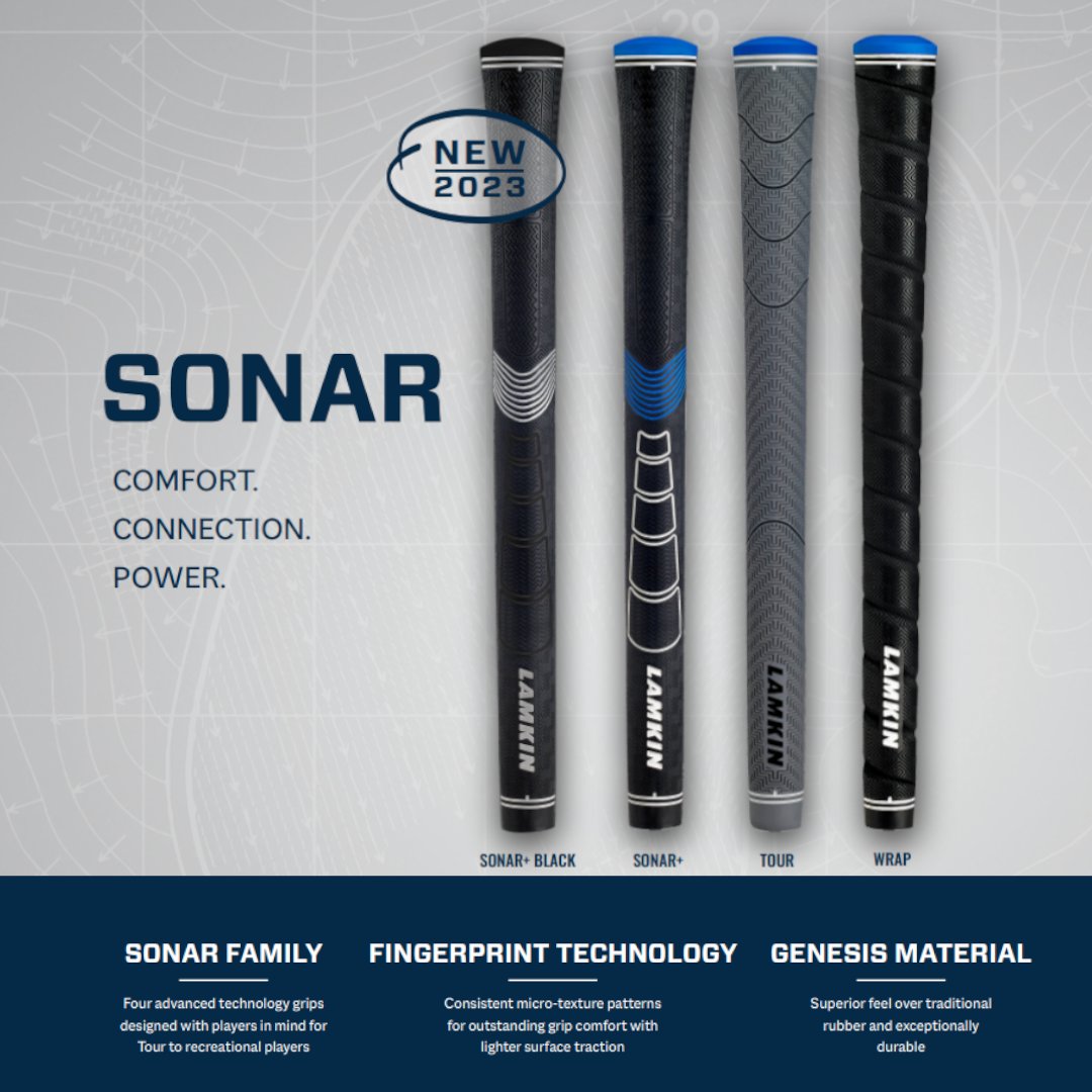 Introducing the Lamkin Sonar family for 2023!

Featuring the all-new Sonar Black and the return by popular demand of the Sonar Tour 🏌️

All Sonar grips feature both Genesis Material and Fingerprint Technology to give players the best feels and performance all year round.