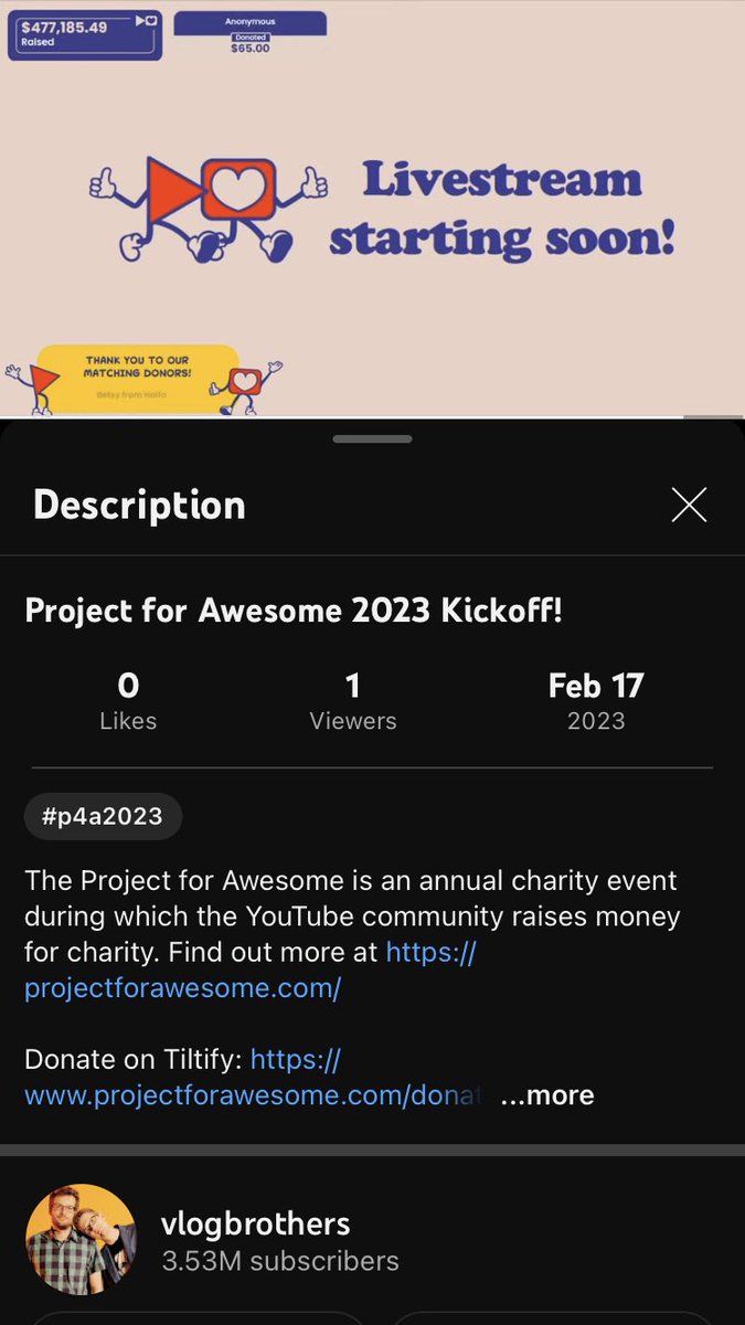 not_thatfaraway's tweet image. Glitch or not viewer #1 baybeeeeeeee #p4a2023 #projectforawesome @hankgreen @proj4awesome