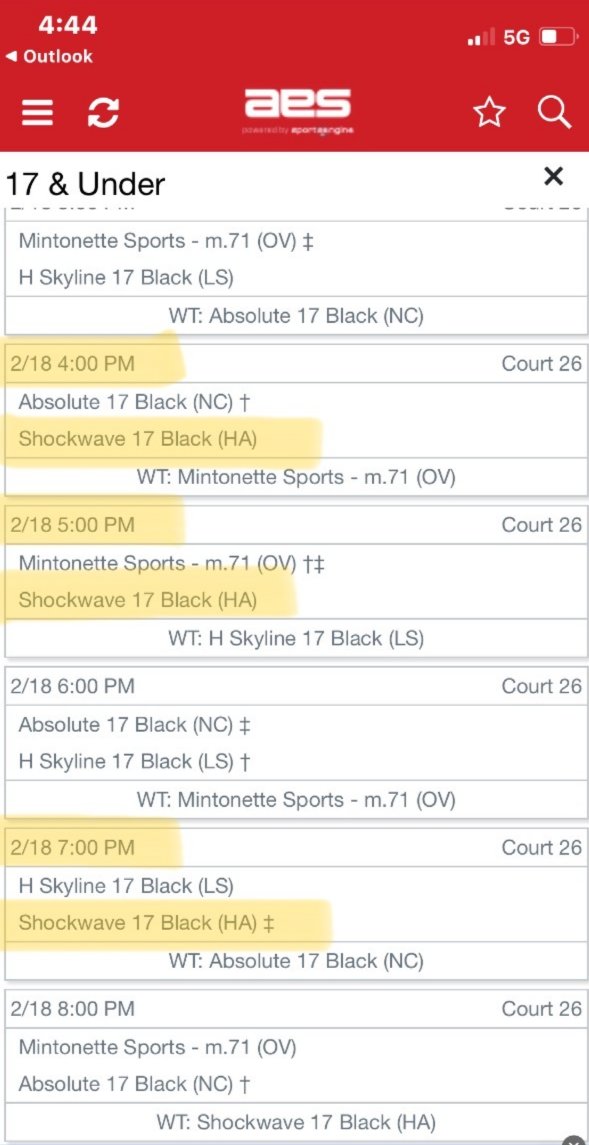 Saturday schedule for NIT.