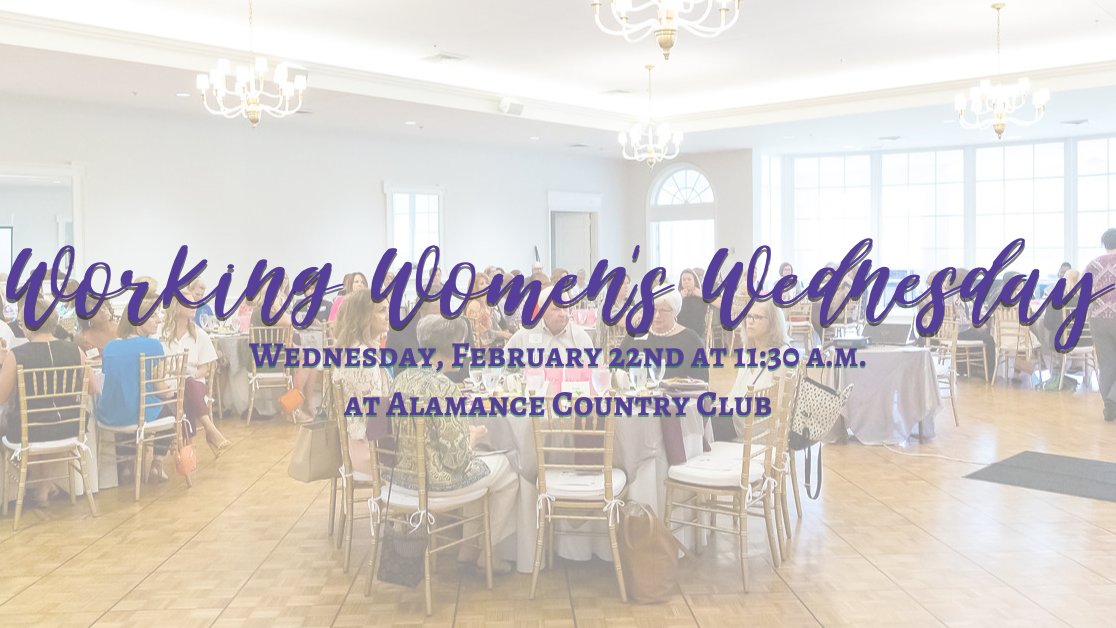 WRCalamance's tweet photo. Join WRC for February's Working Women's Wednesday! "Everything, Everywhere, All At Once" presented by Dr. Connie Wolfe, Executive VP at Alamance Community College!
Tickets: https://t.co/5ctxyt7hyV
#WRCAC #YourFutureStartsHere #ACC #WorkingWomensWednesday #inpersonnetworking https://t.co/2uPnJm2Nfp