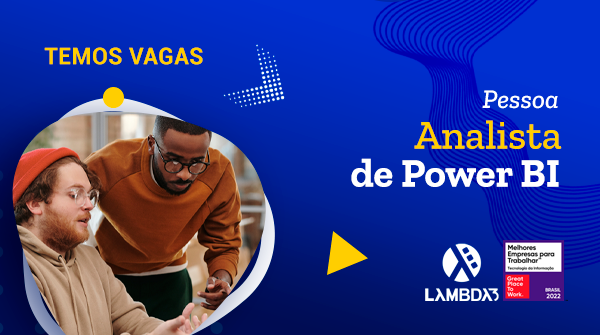 lambdatres's tweet photo. #VemSerLambda 💙: Estamos com vaga para o nosso time de Operações. Buscamos uma pessoa com experiência comprovada em #PowerBI e orientada a resultados para acompanhar entregas, gerir riscos e detectar novas oportunidades nos projetos. Acesse a vaga: https://t.co/CqRBfwtjJS https://t.co/IbuKulOkCf