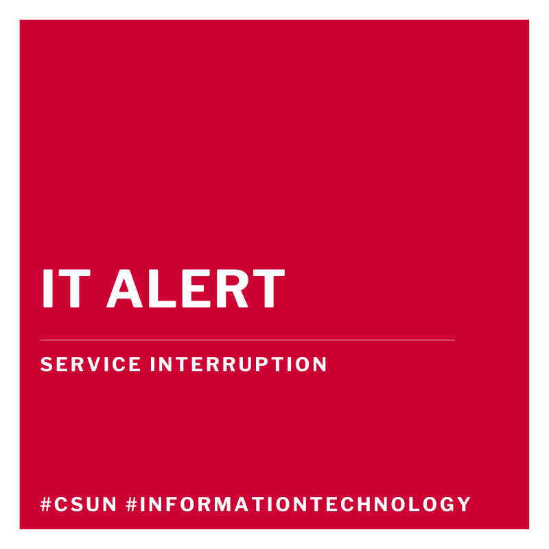 CSUNAcadTech's tweet image. Due to scheduled maintenance, SOLAR Student Administration, Human Resources, and the Common Finance System will be unavailable on February 19 from midnight to 6:00 a.m. For a complete list of the services affected, visit: csun.edu/it/planned-ser…