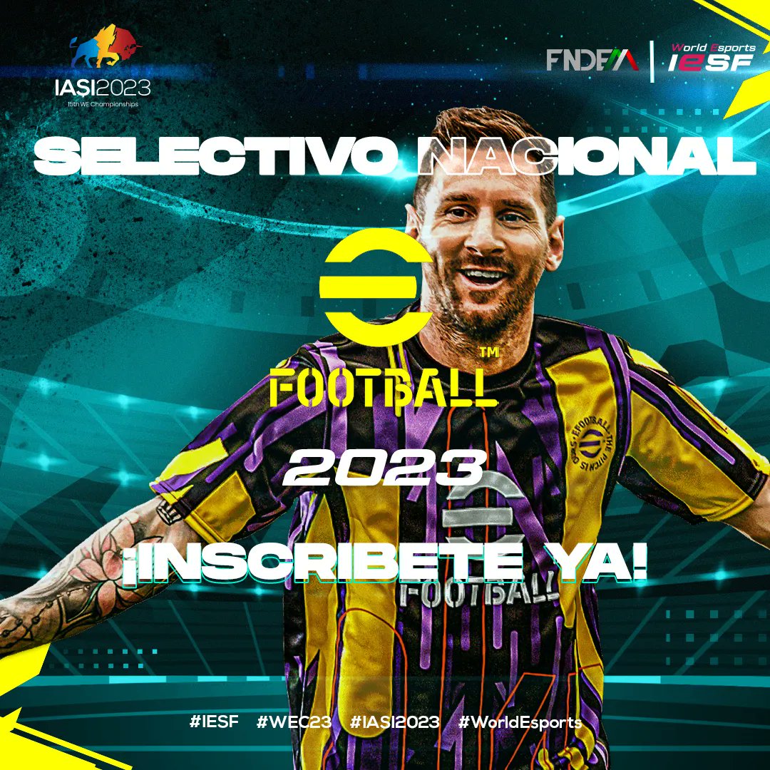 ¡Llegó el momento!

El silbatazo de juego ha sonado y las inscripciones para el Selectivo Nacional de eFootball rumbo al Décimo quinto Campeonato Mundial de #esports ya están abiertas.

Inscríbete ahora: efootball.mx/index.php/FNDE… 

<a href="/IeSF_Master/">Esports fan</a>

#WorldEsports #IASI2023 #WEC23 #IESF