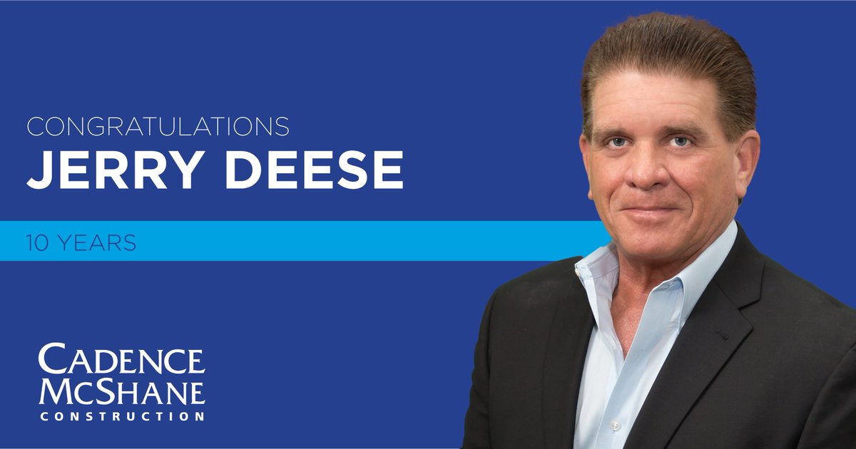 Congratulations, Jerry Deese on 10 years at Cadence McShane! Jerry is a Superintendent currently working on a mixed-use project named EastVillage in Austin, Texas. Thank you for all your dedication and hard work! #OneCMC #BuildTexasProud #EmployeeAnniversary