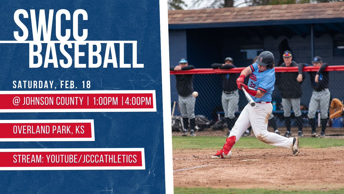 SWCCSpartans's tweet photo. ⚾️Baseball⚾️
🗓️2/18
📍Overland Park, KS

⏰1:00PM | 4:00PM
⚔️Southwestern @ Johnson County

📺https://t.co/kGbodt8gHu
#SpartanNation⚔️ https://t.co/ucBAj8bkKI