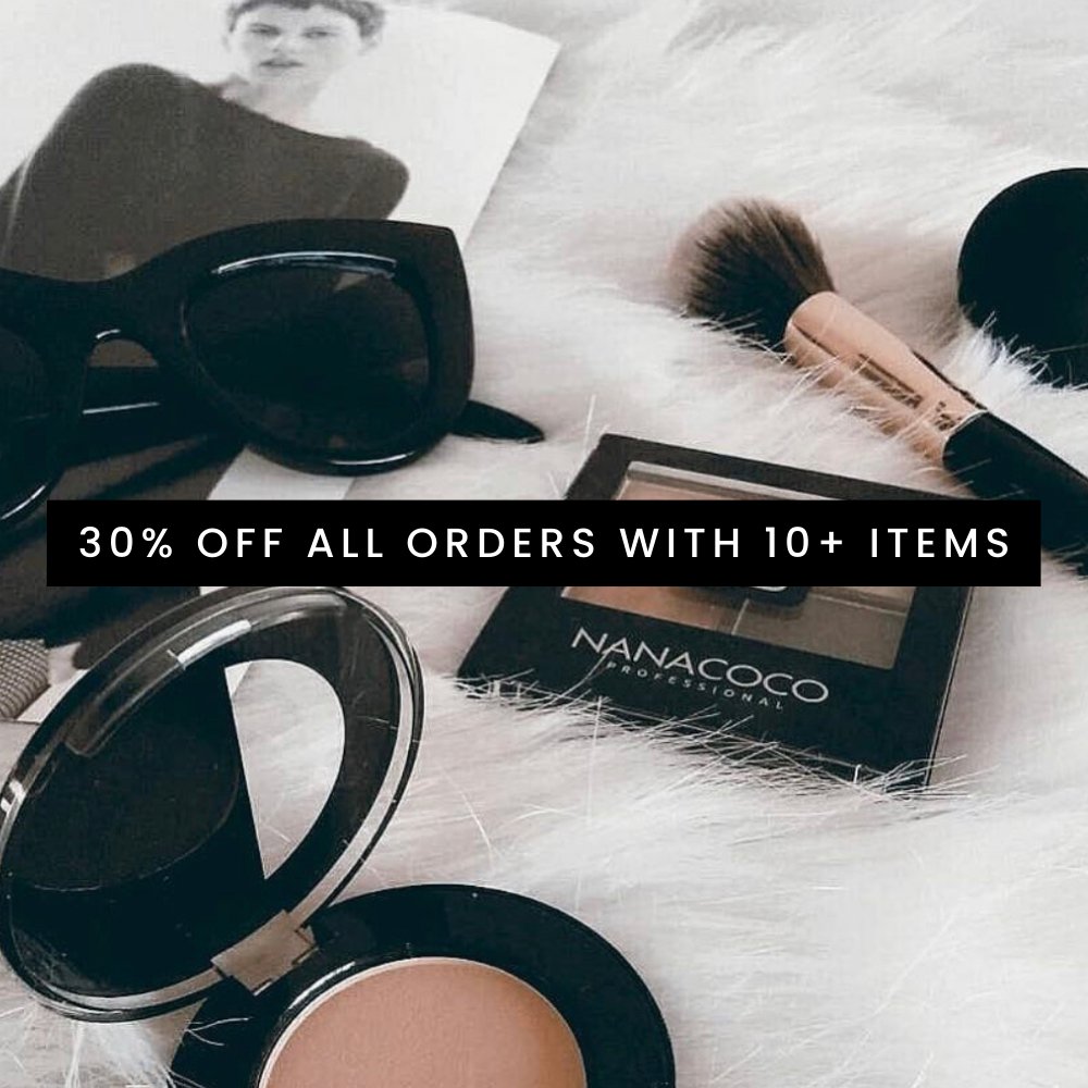 30% OFF All Orders with 10+ Items at nanacoco.com. #makeup #cosmetics #lipstick #lipgloss #facemakeup #professionalmakeup #stylist #beauty #beautysupplies #diymakeup