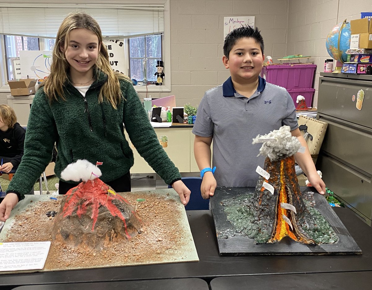 WCDS_Science's tweet photo. The #WCDSGrade6 science classroom is erupting with some amazing volcano projects. Here are two more by Josephine Chaland and Luke Rubinson! #WCDSScience #WCDSMiddleSchool #WCDSAcademicExcellence https://t.co/qiogzm4zme