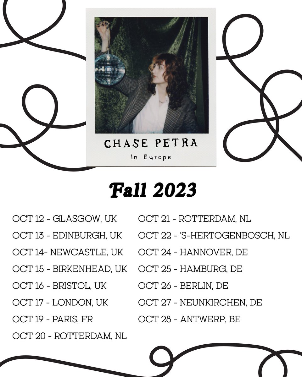 chasepetramusic's tweet photo. hiiiiiiyaaa, UK/Europe, we are headed your way October of 2023 !!! how wild !! ticket links in our bio 💖agh !! https://t.co/QkbY1CHRCg
