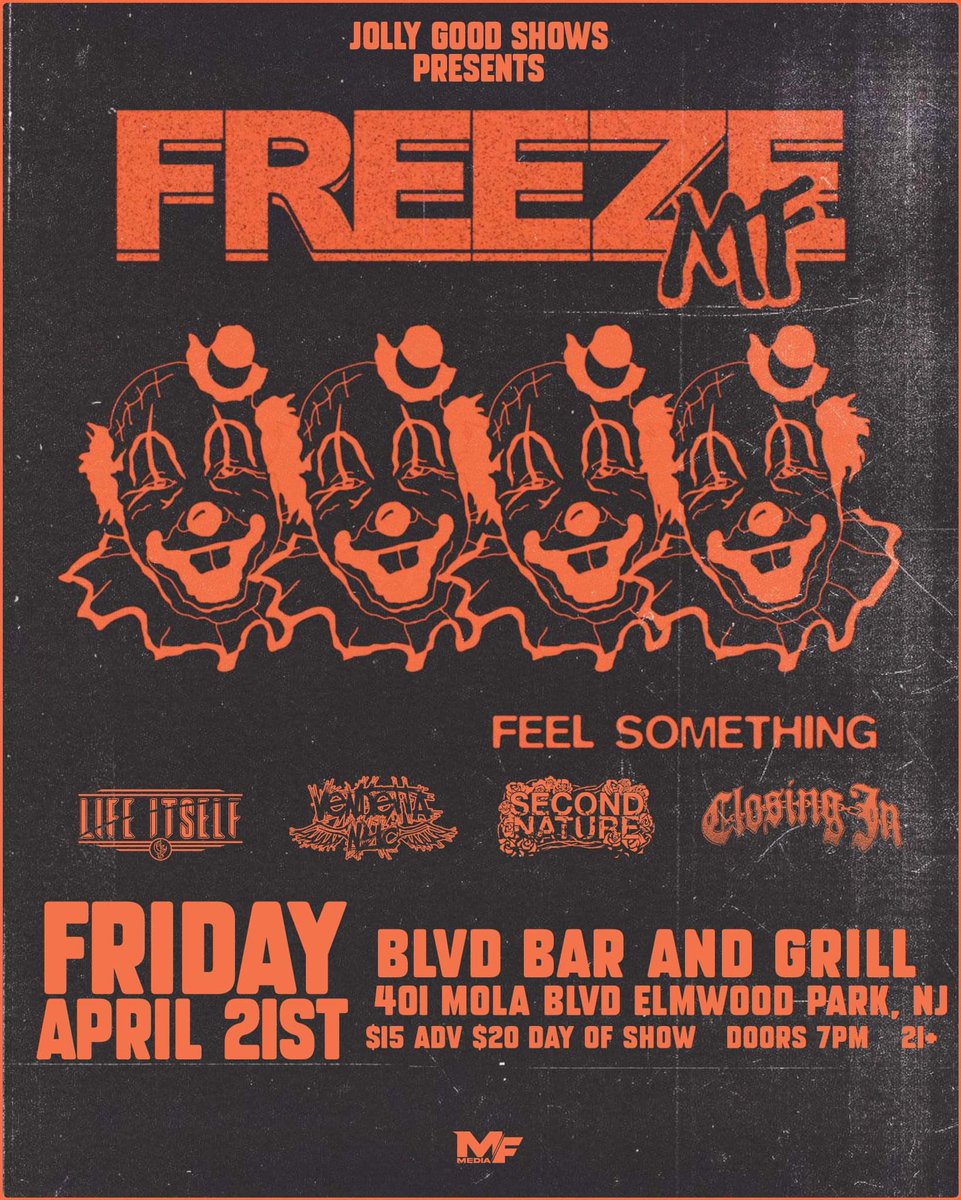 closinginhc's tweet photo. New Jersey! We’re playing this stacked gig on 4/21 at BLVD Bar and Grill in Elmwood Park! https://t.co/gsacll8rkZ