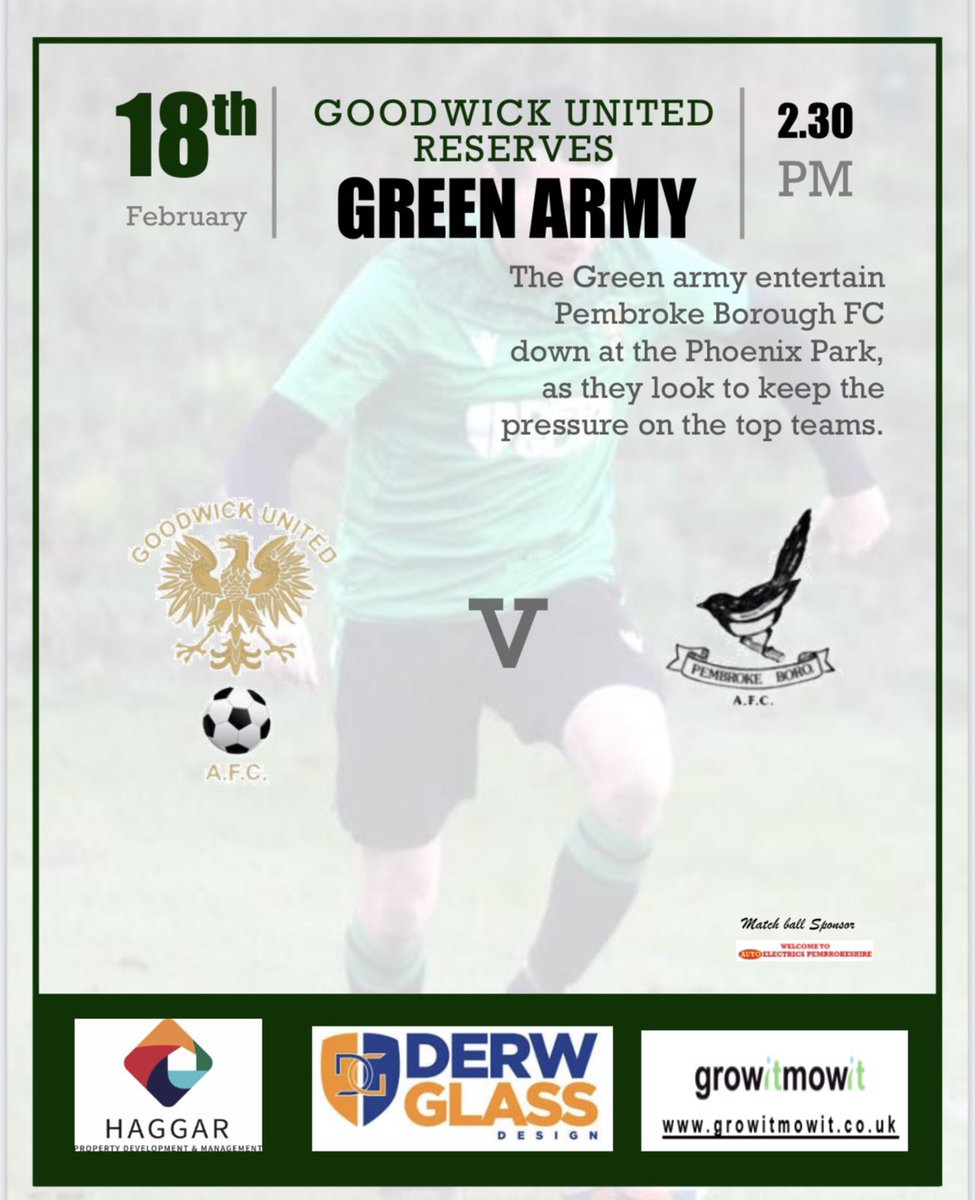 Our Seconds are in fine form as they look to welcome <a href="/PembrokeBoroFC/">Pembroke Boro AFC</a>  to Phoenix Park. 3 points important to keep the late charge still on. 

📆 - Sat - 18th
⏰ - 2.30pm - kick off 
📍 - @ Phoenix Park

🟢 RAGURA ⚫️
