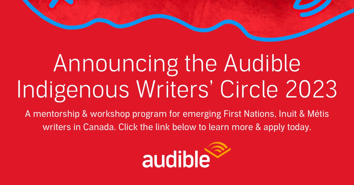Yulu Impact Communications (@yulupr) on Twitter photo Yulu client partner <a href="/audible_ca/">Audible Canada</a> is announcing the Audible Indigenous Writers’ Circle 2023 – a mentorship and workshop program for emerging First Nations, Inuit and Métis writers. Learn more and apply by April 14 here: audible.ca/ep/IWC
#AudibleWritersCircle Yulu client partner <a href="/audible_ca/">Audible Canada</a> is announcing the Audible Indigenous Writers’ Circle 2023 – a mentorship and workshop program for emerging First Nations, Inuit and Métis writers. Learn more and apply by April 14 here: audible.ca/ep/IWC
#AudibleWritersCircle