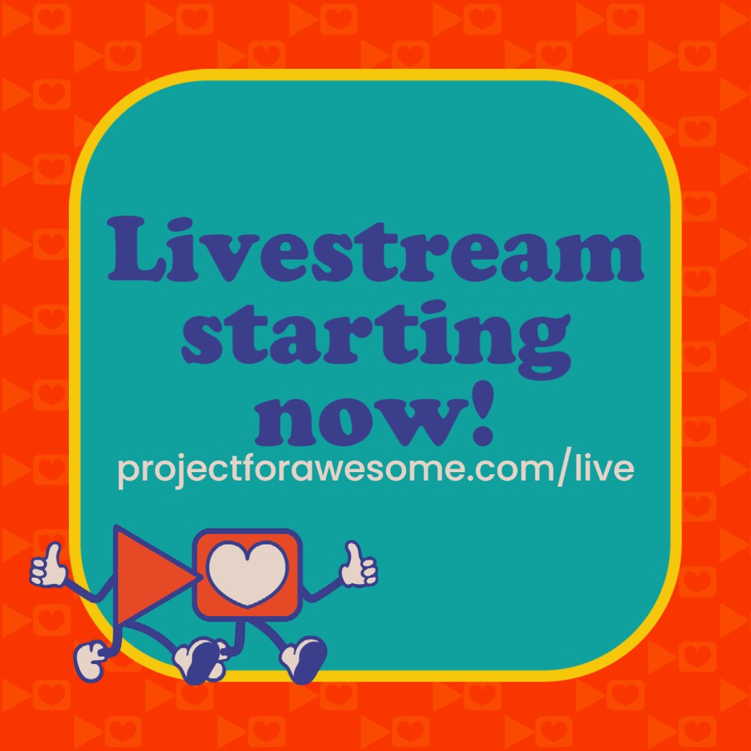 proj4awesome's tweet photo. It's happening! 🎊🎉Join us at https://t.co/Ztg0Kftgvm for 48 hours of chaotic hilarity for charity. Let's decrease world suck! https://t.co/ivErecl3tt