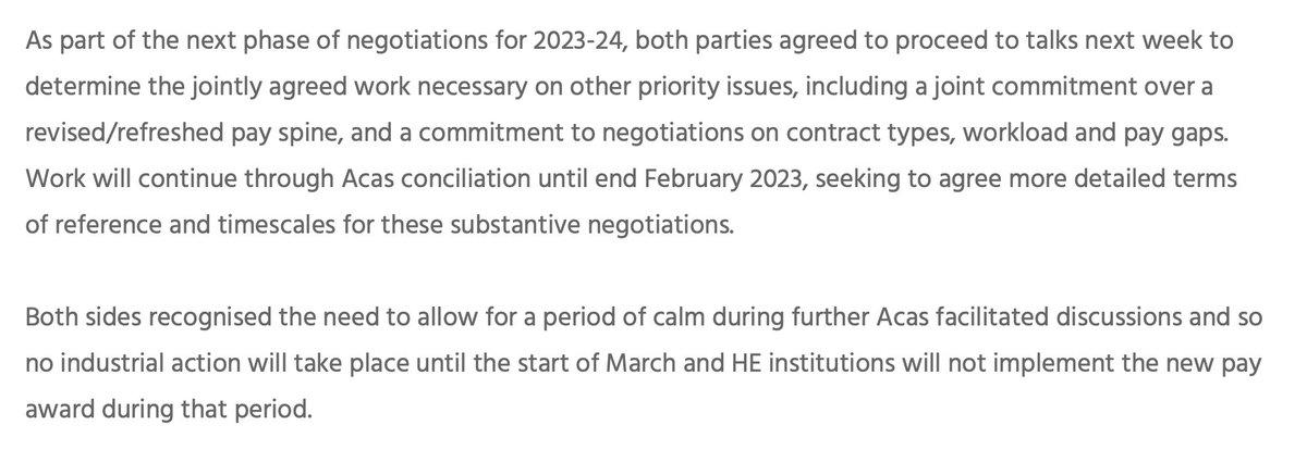 UCEA's statement makes it clear that they have exhausted the discussion on pay that both parties had agreed would be the priority &amp; are now moving onto the non-pay elements of the 4FF dispute. Offer unchanged. These are the "breakthrough talks covering pay" according to <a href="/ucu/">UCU</a>