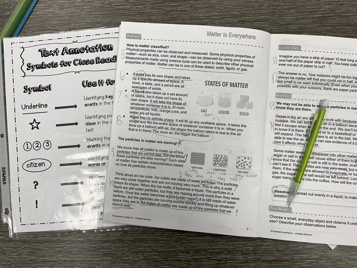 Marking the text has become an everyday reading strategy for these awesome fifth graders it’s helping us become more organized readers! #reading #science #math #theMESway #AVIDatMESI