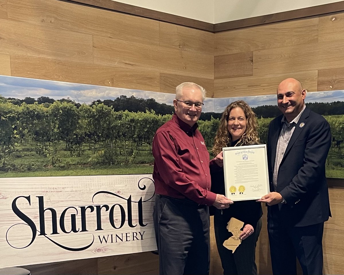 Earlier today, I presented <a href="/sharrottwinery/">Nostra (🌹,🤌)</a> in Hammonton with a Joint Proclamation from the New Jersey State Senate and General Assembly for winning Best New Hybrid Red Wine in The <a href="/gardenstatewine/">New Jersey Wines</a> 2022 New Jersey Governor's Cup!
