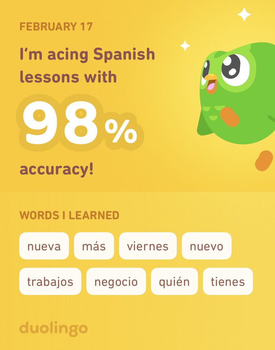 jkc_mrkeys's tweet image. Unit 7 is off to a GREAT start 🙌🏾🙌🏾🙌🏾 #DuoLingo #Español #SpanishLearning