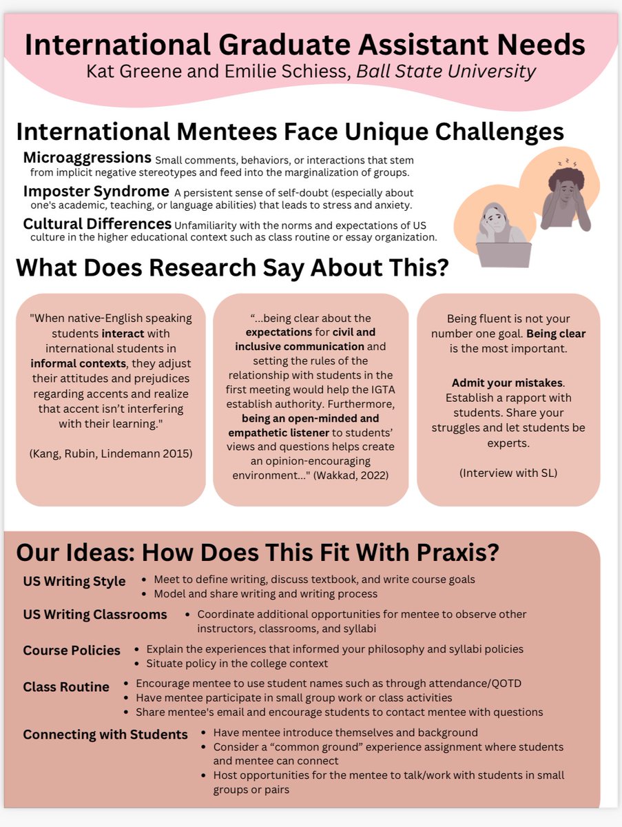 ProfSchiess's tweet image. But wait, there’s more! I’ll be at #4C23 #T2T tomorrow to co-present about international grad assistants. Excited to start a dialogue about this topic 🙂