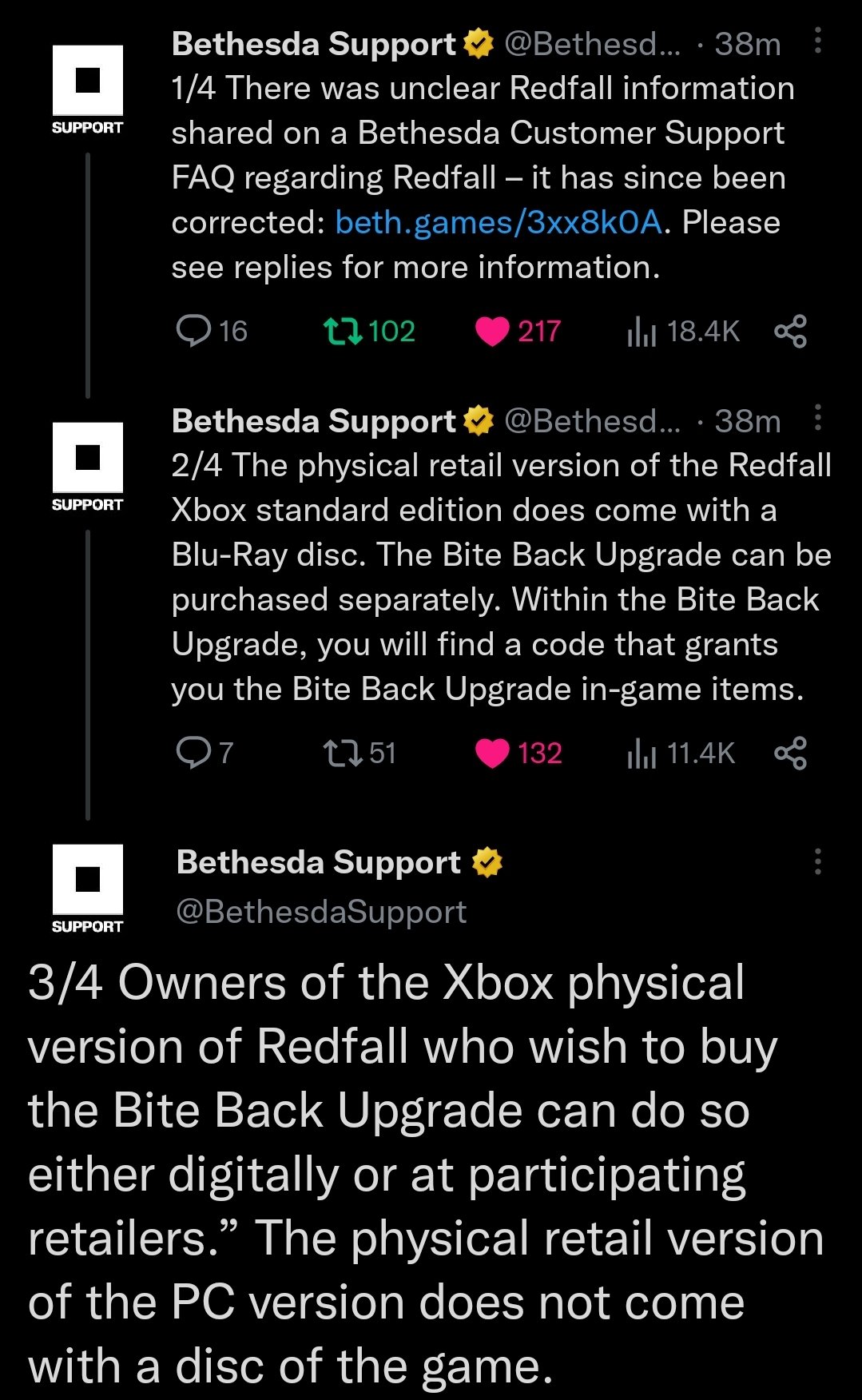 Redfall Bite Back Upgrade [ Not a Disc ] (XBOX SERIES X) NEW