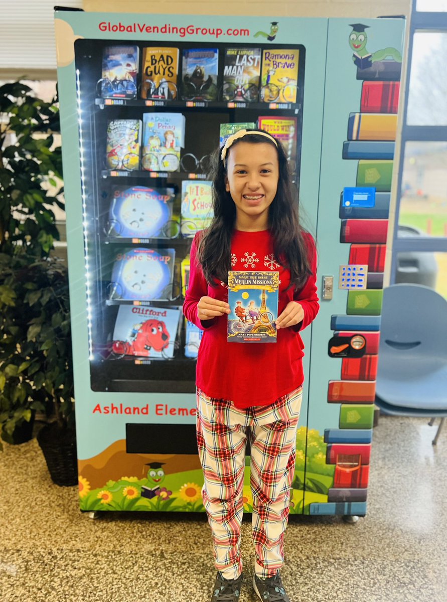 KINDNESS matters!!! This student got chosen to select a book from the book vending machine for showing kindness this week. She told me being kind is easy to do ❤️#ashlandsoar