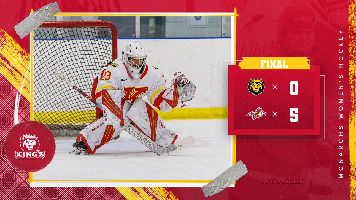 WIH | ROAD FINAL @KingsWHockey falls to Alvernia 5-0 as Dahl sets the career saves record. Back home tomorrow for senior day against the Golden Wolves at 6 pm. #MonarchNation // #EarnTheCrown