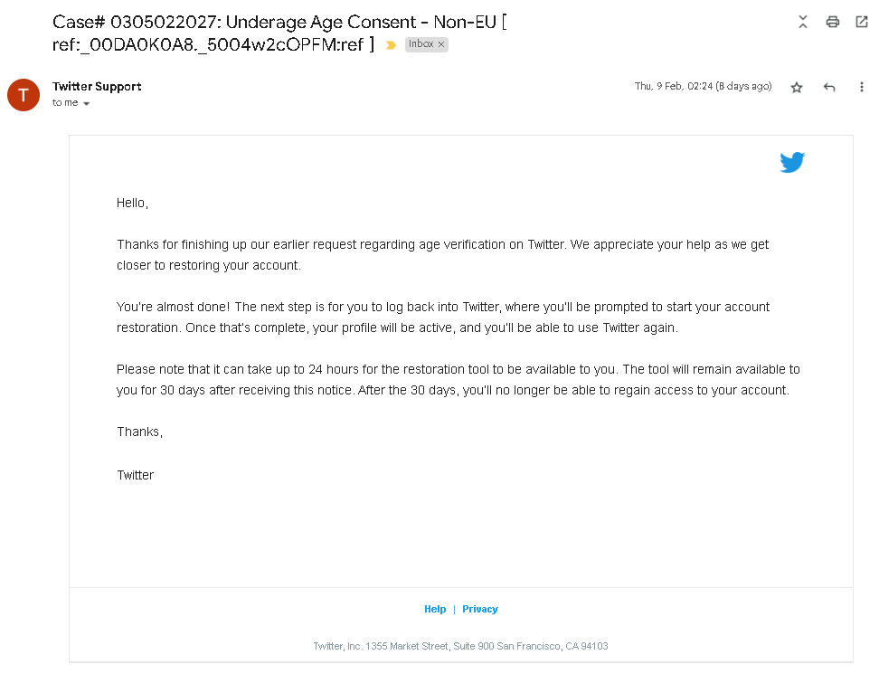 Hey @TwitterSupport @Twitter my <a href="/Bayzy_YT/">BAYZY</a> account age verification was accepted, but it still says I am locked out. I got this email 8 days and I still don't have access. Can someone please review?