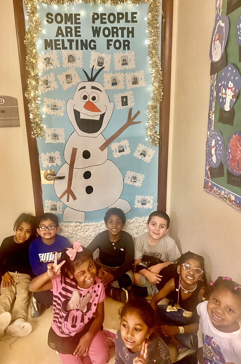 Our classroom door is ready for the competition when we return! ☃️ ❄️ #HamiltonHuskies