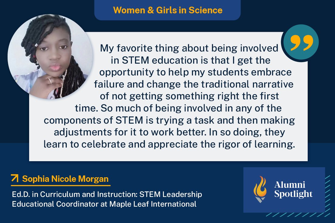 Continuing our month long #womeninscience celebration - today, we are promoting Sophia Morgan. She received her Ed.D from ACE. #ACEAlumni