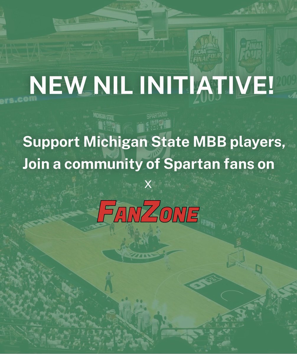 🚨New NIL initiative🚨! Subscribe to Michigan State Men’s Basketball on FanZone to support the players and join a community of Spartan fans! #nil #SpartanStrong #MichiganState #GoGreen 

fanzoneapp.us/user/msumbb