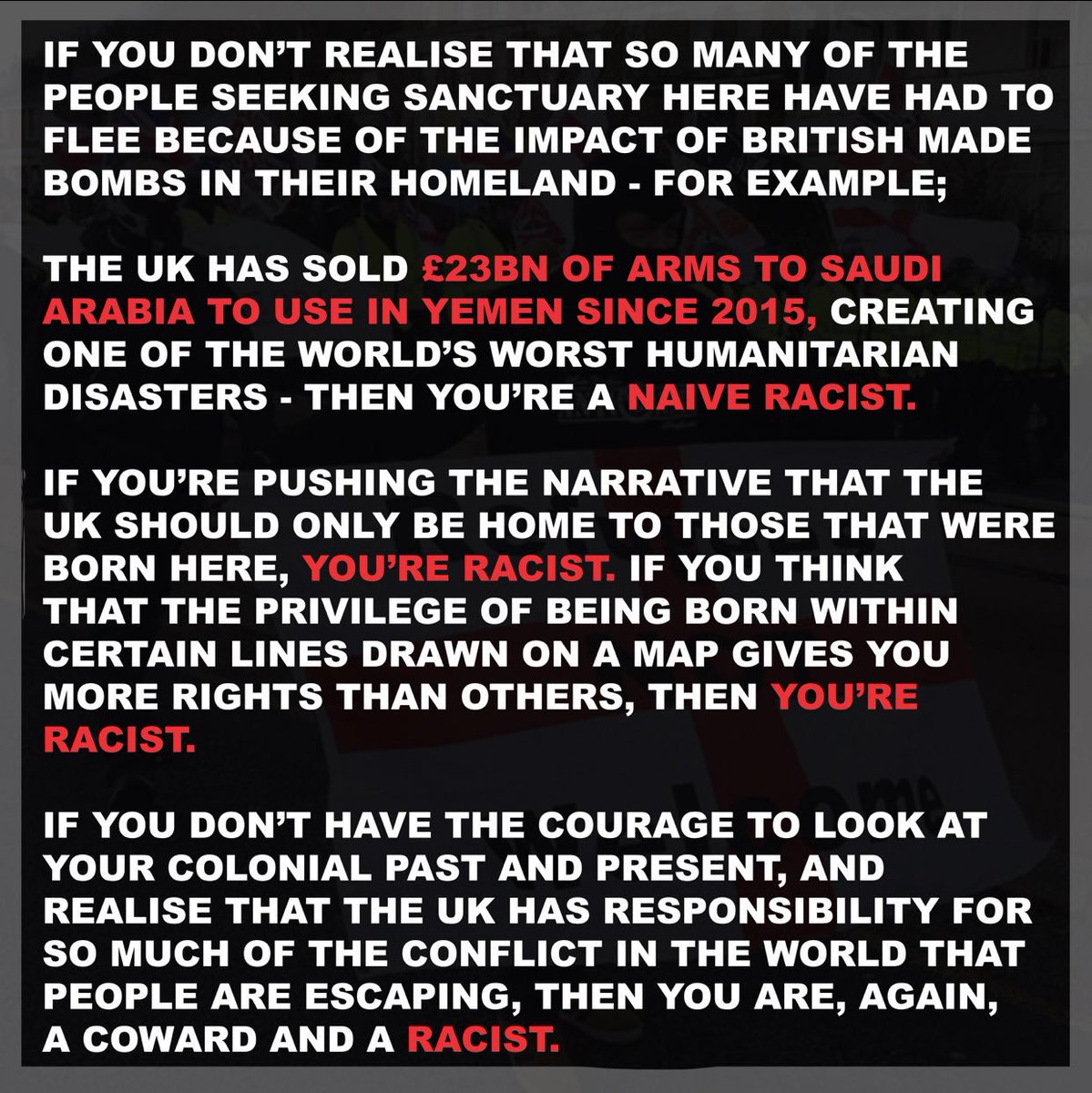 KTB_Cornwall's tweet photo. The organisers of the protest at the hotel housing refugees in Newquay say they’re not racist.

Here’s why it is racist and why so many groups in Cornwall will be out opposing it. https://t.co/EPAmHg2aiz