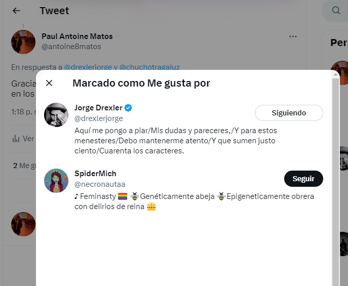 No le digan a @RoxanaRomeroG ni a @ilusa_Gomez ni a @Srta_hdez 

@drexlerjorge  y yo ya somos amigos de Twitter. O algo así. Vayan a su concierto en Guadajalara, es increíble