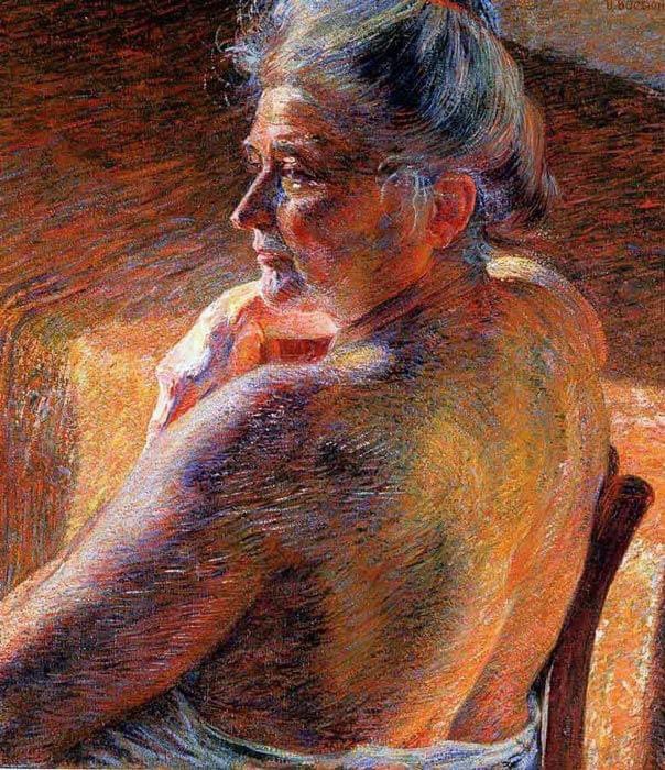 "When we are young, it’s the illusion of perfection that we fall in love with. As we age, it’s the humanness
that we fall in love with … Where we once saw imperfect scars, we now see evidence of a life fully lived."
Jeff Brown 

Umberto Boccioni - The Mother, 1909.