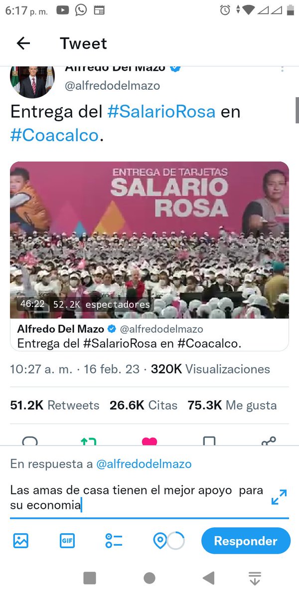 Rosalba Gómez (@rosalbagmez0) on Twitter photo <a href="/alfredodelmazo/">Alfredo Del Mazo</a> Las mujeres tienen una mejora en su economía gracias al salariorosa <a href="/alfredodelmazo/">Alfredo Del Mazo</a> Las mujeres tienen una mejora en su economía gracias al salariorosa