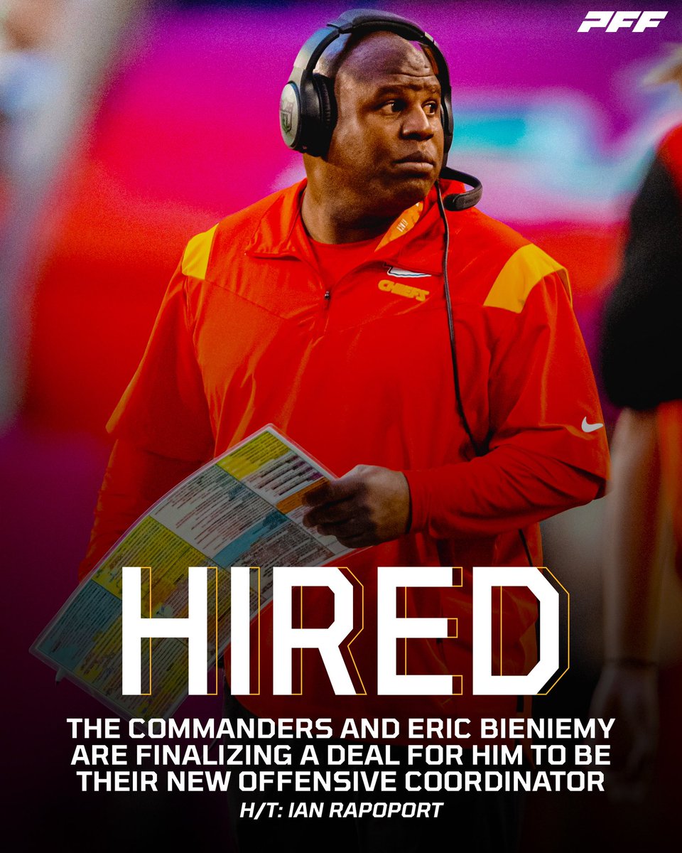 Eric Bieniemy will be the new Commanders offensive coordinator per <a href="/RapSheet/">Ian Rapoport</a>