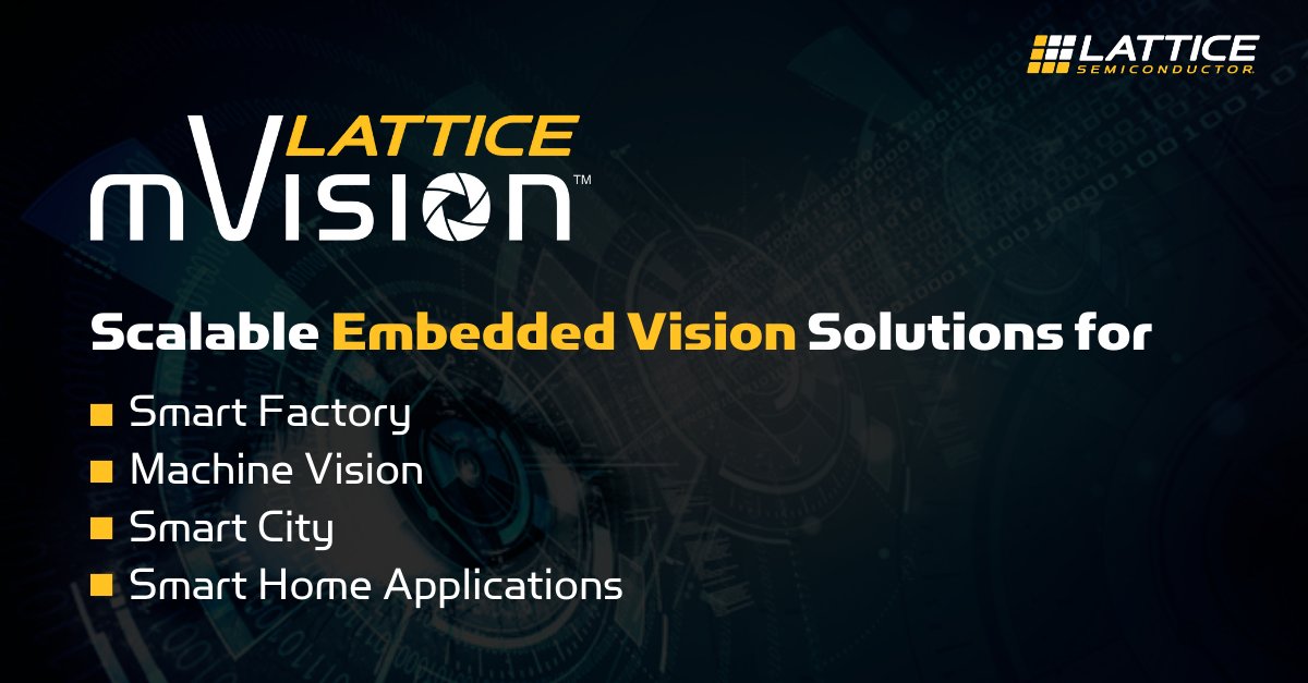 latticesemi's tweet image. From sensor bridging and aggregation to connectivity and image processing, the Lattice mVision solution stack accelerates low power #FPGA-based embedded vision designs. Click here to learn more: bit.ly/3lkNVZM 

#embeddedsystems #embeddedvision