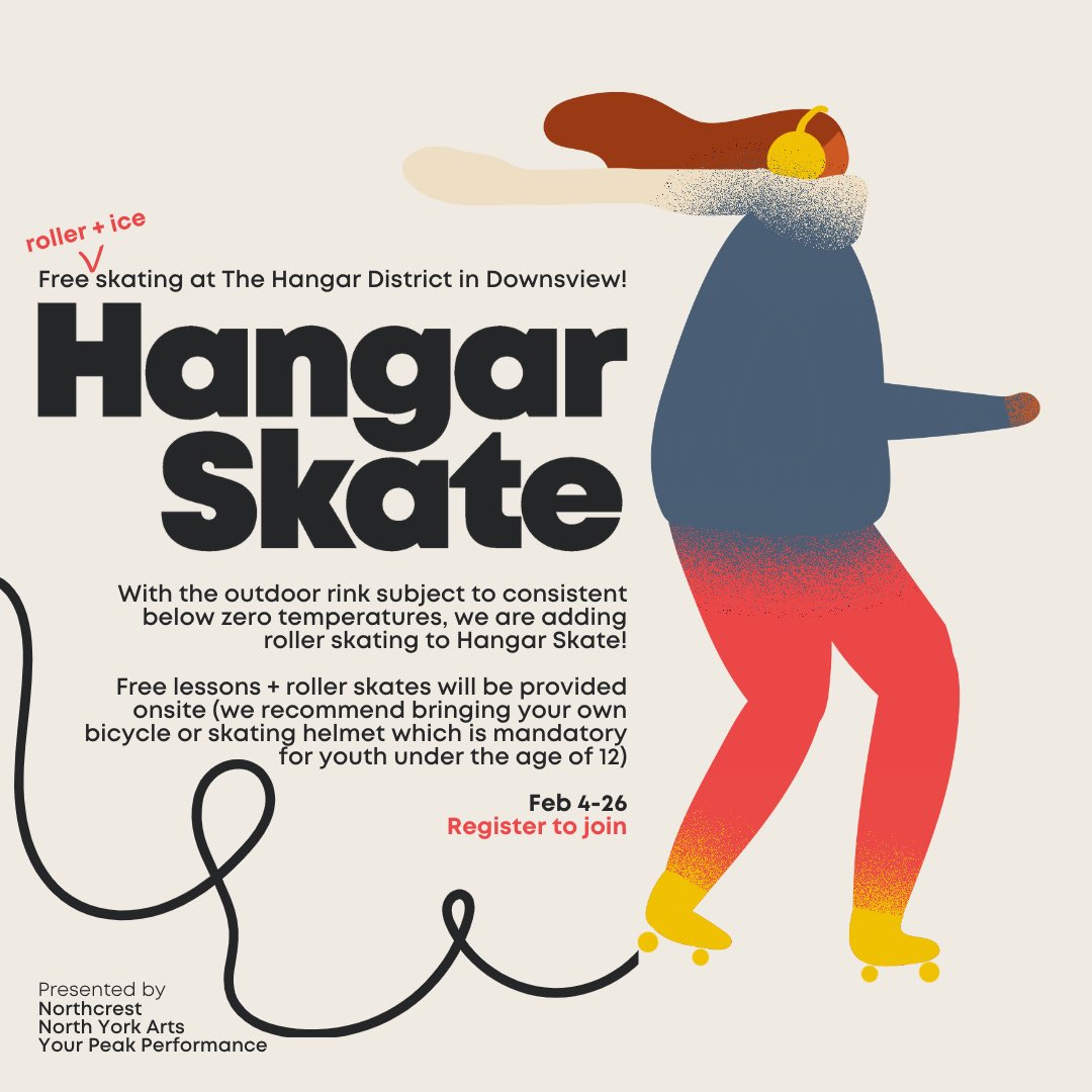 Hangar Skaters: Starting this weekend, guests will be able to try out roller skating on a brand new dedicated roller skating path INSIDE the hanger! 🛼 Outdoor ice skating will still be offered, subject to weather and rink conditions. See you soon! eventbrite.com/e/hangar-skate…