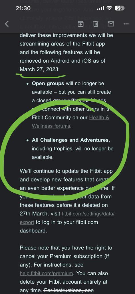 lucychristopher's tweet photo. Fuming! @fitbit keep the challenges please, rubbish decision. (Cc @AmyHolland__) https://t.co/NRJP3ymp3a