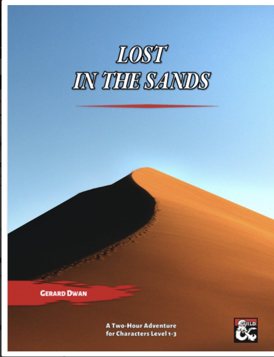 Path to Copper Sale! Get your hands on 'Lost in the Sands'! All proceeds benefit <a href="/ExtraLife4Kids/">Extra Life</a> and you get a fun one-shot out of it, too! 

dmsguild.com/browse.php?dis…