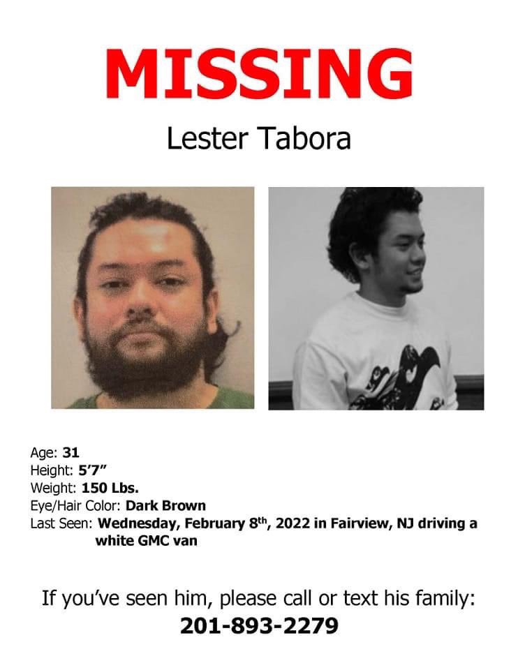 HudPost on Twitter "Missing person alert Lester Tabora, 31, West New