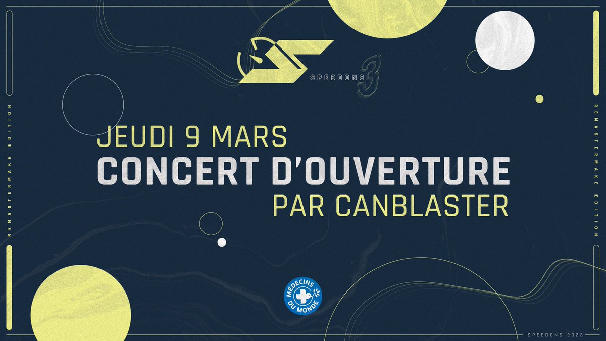 Que faites-vous le jeudi 09 mars ? Vous serez au Palais des Congrès de Paris ? Pour assister au concert d'ouverture de #SpeeDons 2023 ? 💙 Un live Ableton concocté par @RealCanblaster, rien que pour vous ! 🎟️ Bookez vos billets : speedons.fr